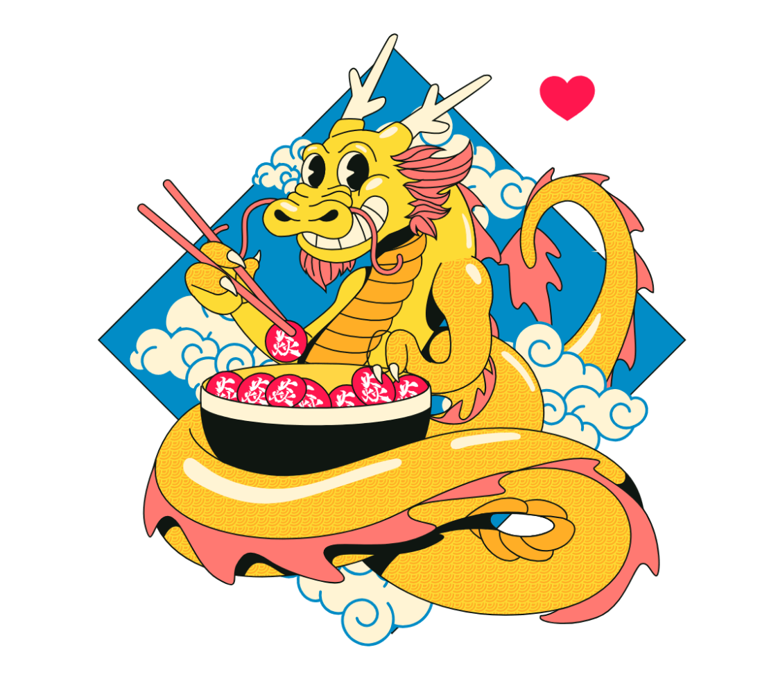 HONO dragon eating coins